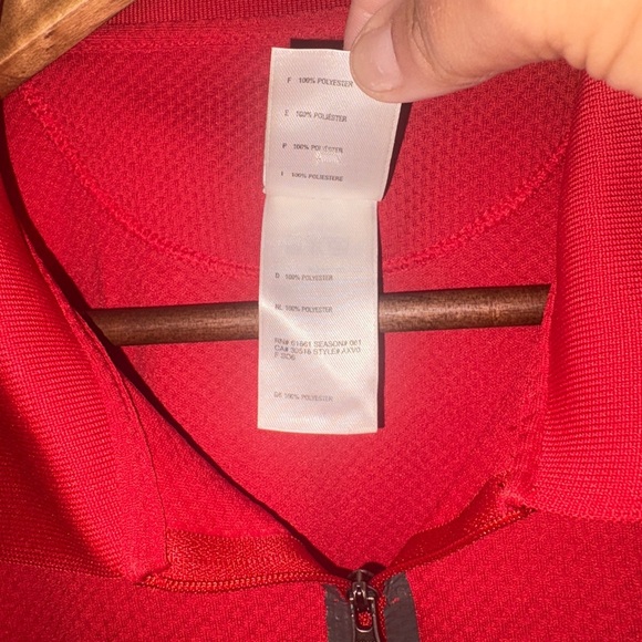 The North Face Mens Vapor Wick Red Short Sleeve Tennis Tail Polo Shirt Size L - Picture 5 of 9